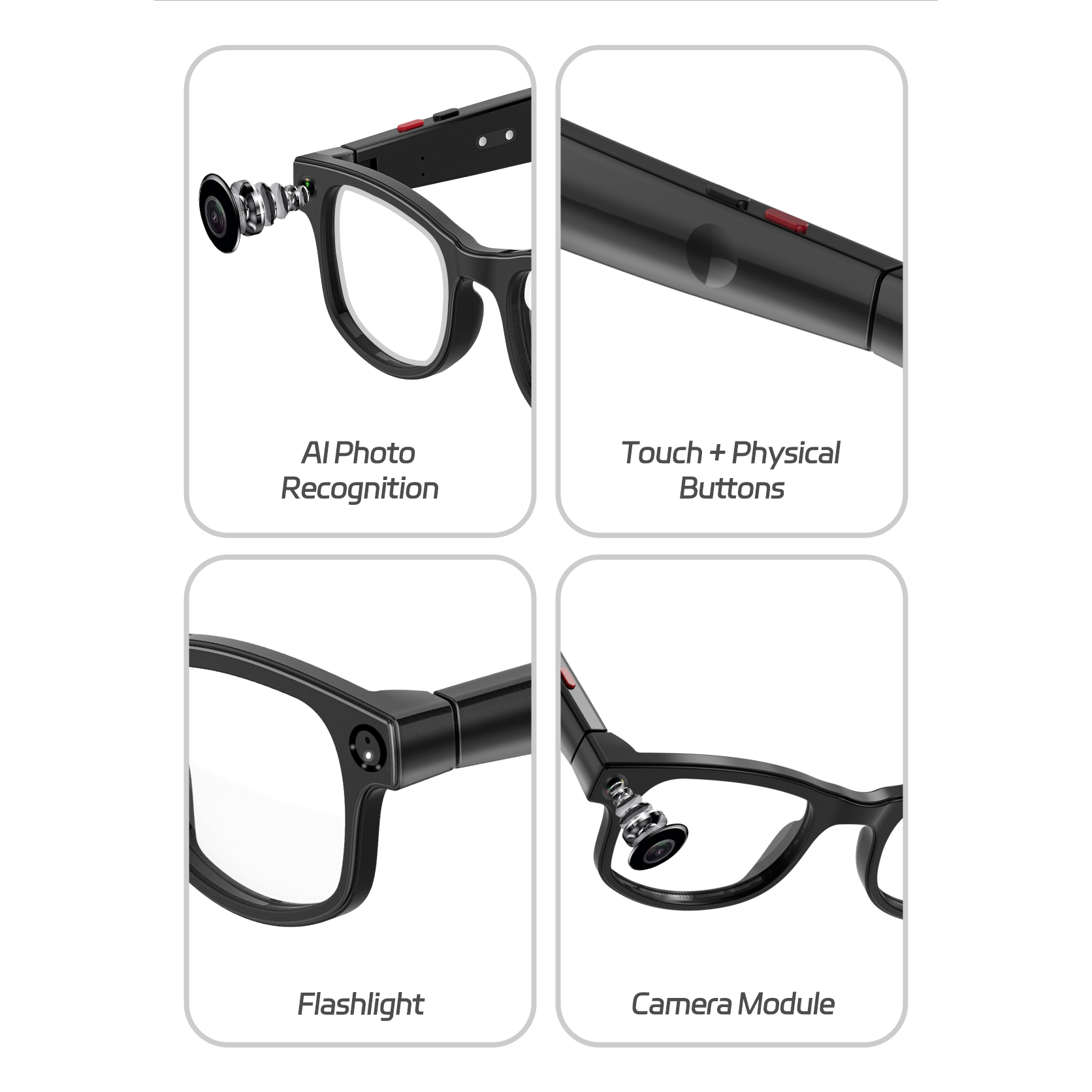 Koepovk 500w Camera Glasses Smart Video Sunglasses