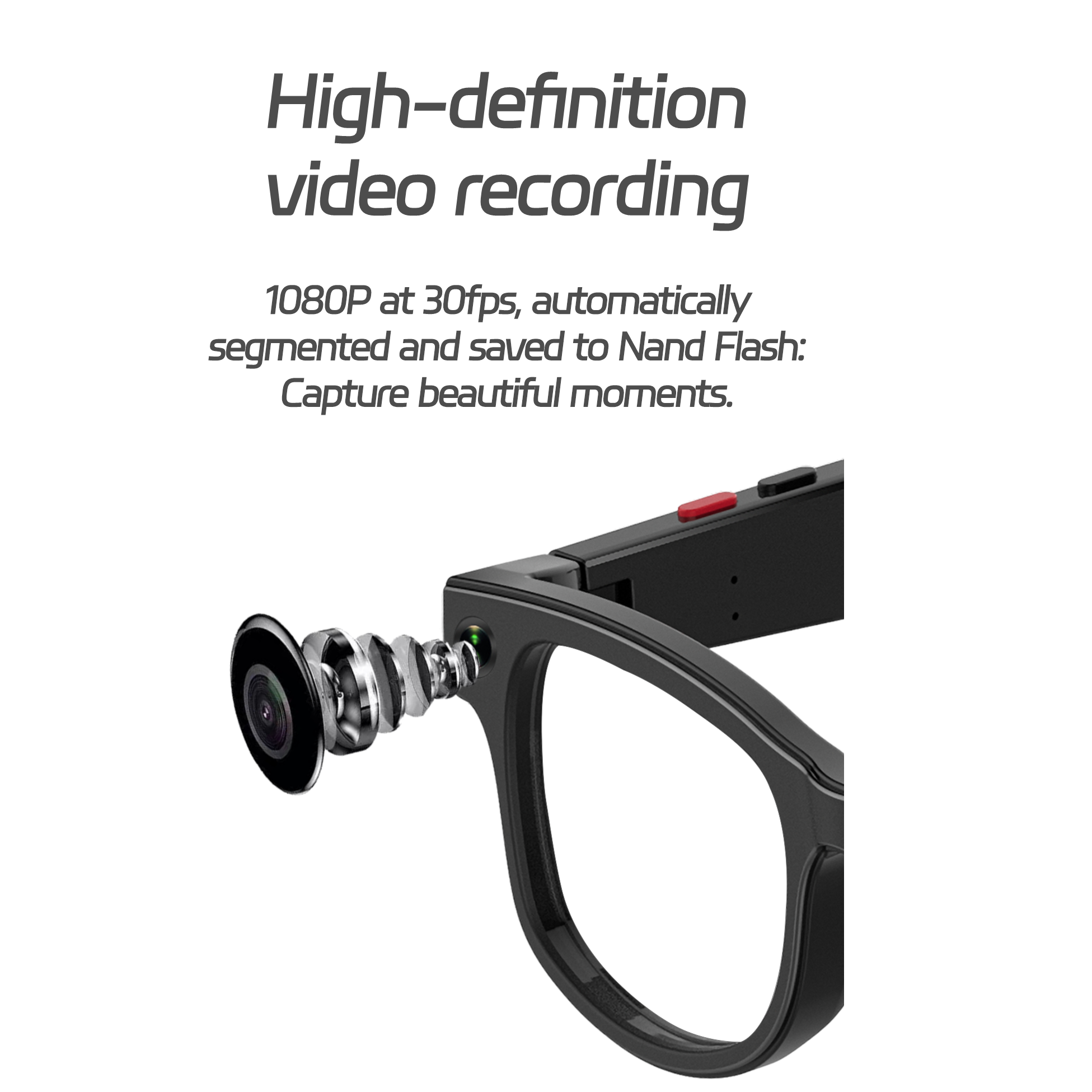 Koepovk 500w Camera Glasses Smart Video Sunglasses