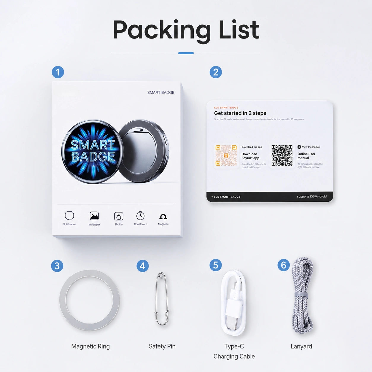 Magnetic Smart Badge – Custom LED Display & Bluetooth 6.0 Remote Control