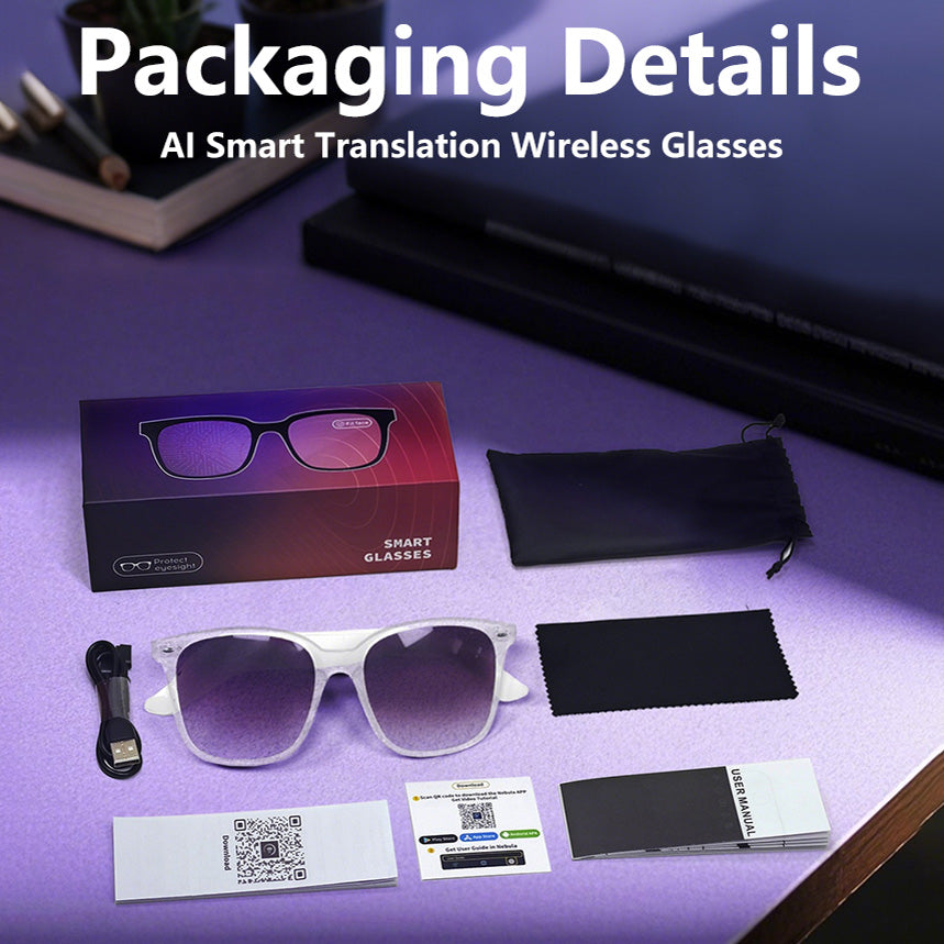 AuraLens White Polarized Bluetooth Glasses