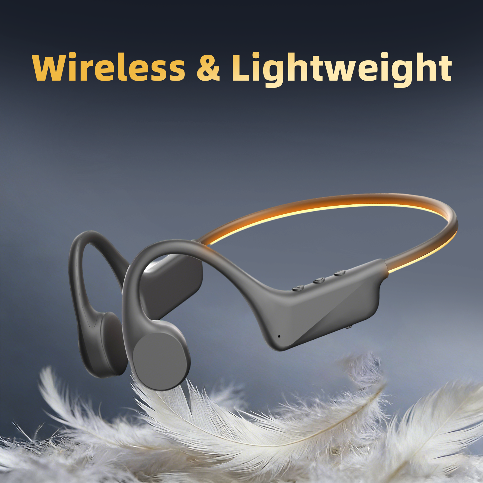 LED Light Open-Ear Bone Conduction Headphones | For Night Sports