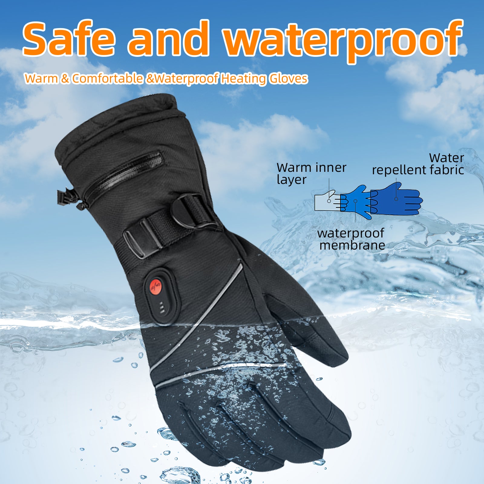 Heated Gloves – 7.4V Rechargeable, Waterproof, Touchscreen