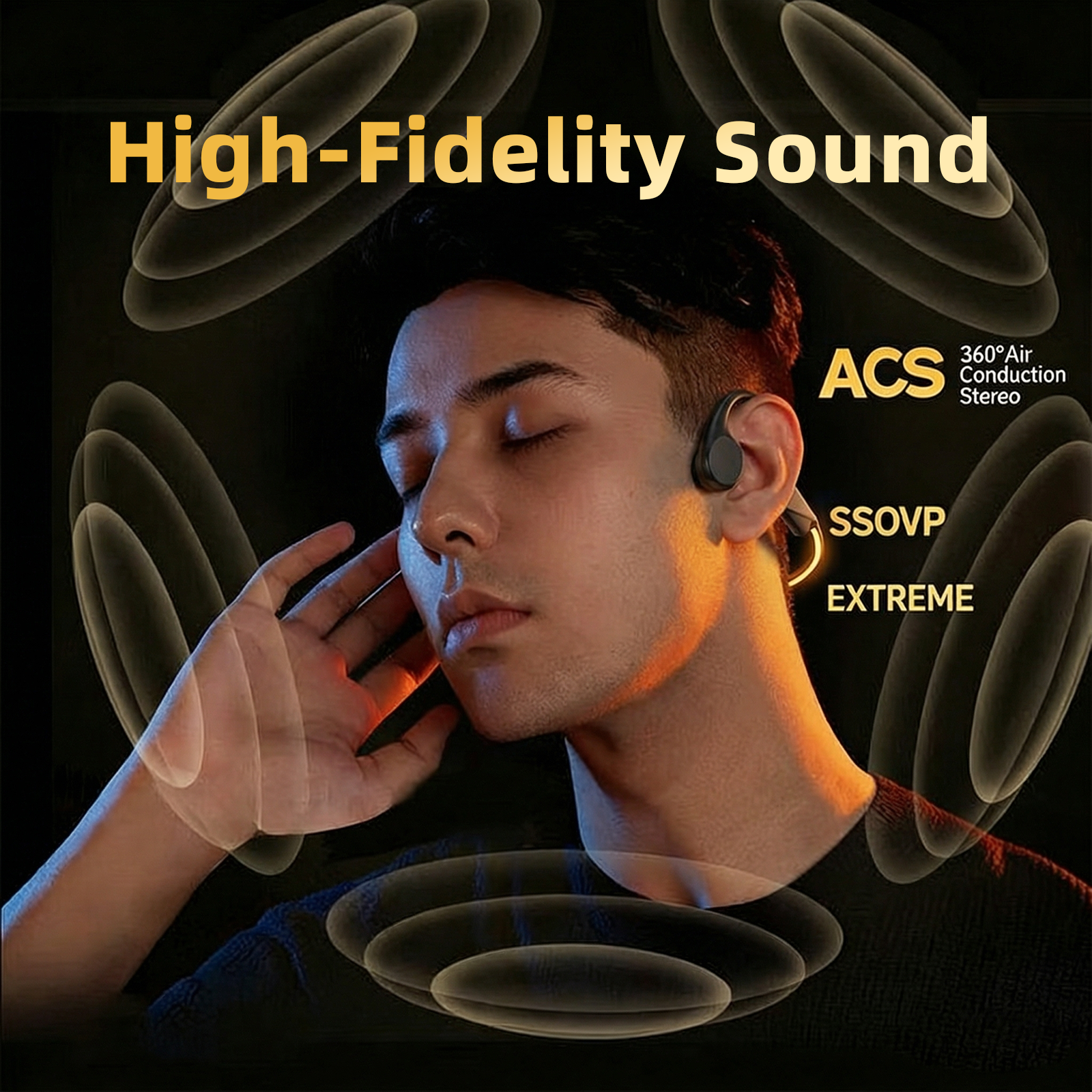 LED Light Open-Ear Bone Conduction Headphones | For Night Sports