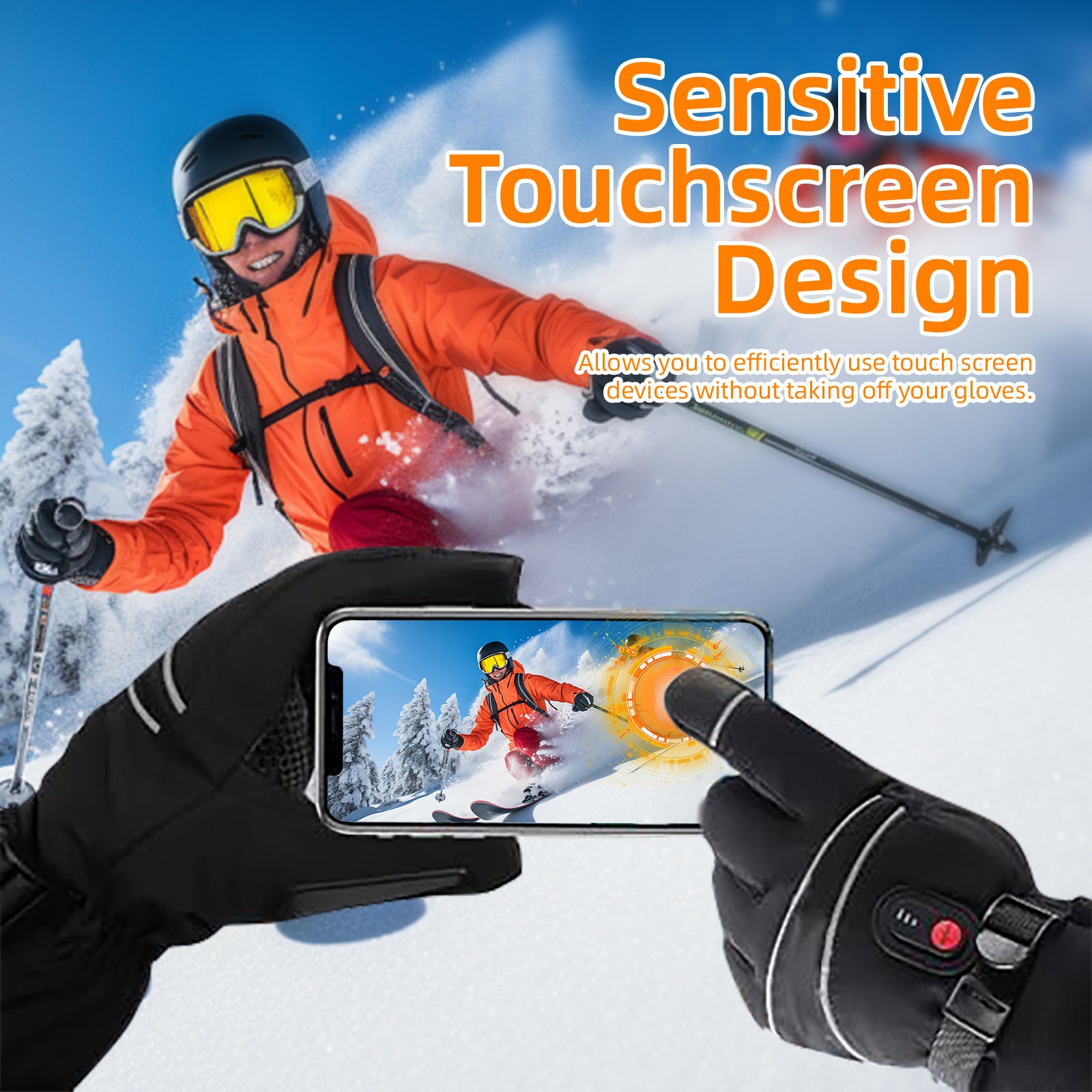 Heated Gloves – 7.4V Rechargeable, Waterproof, Touchscreen