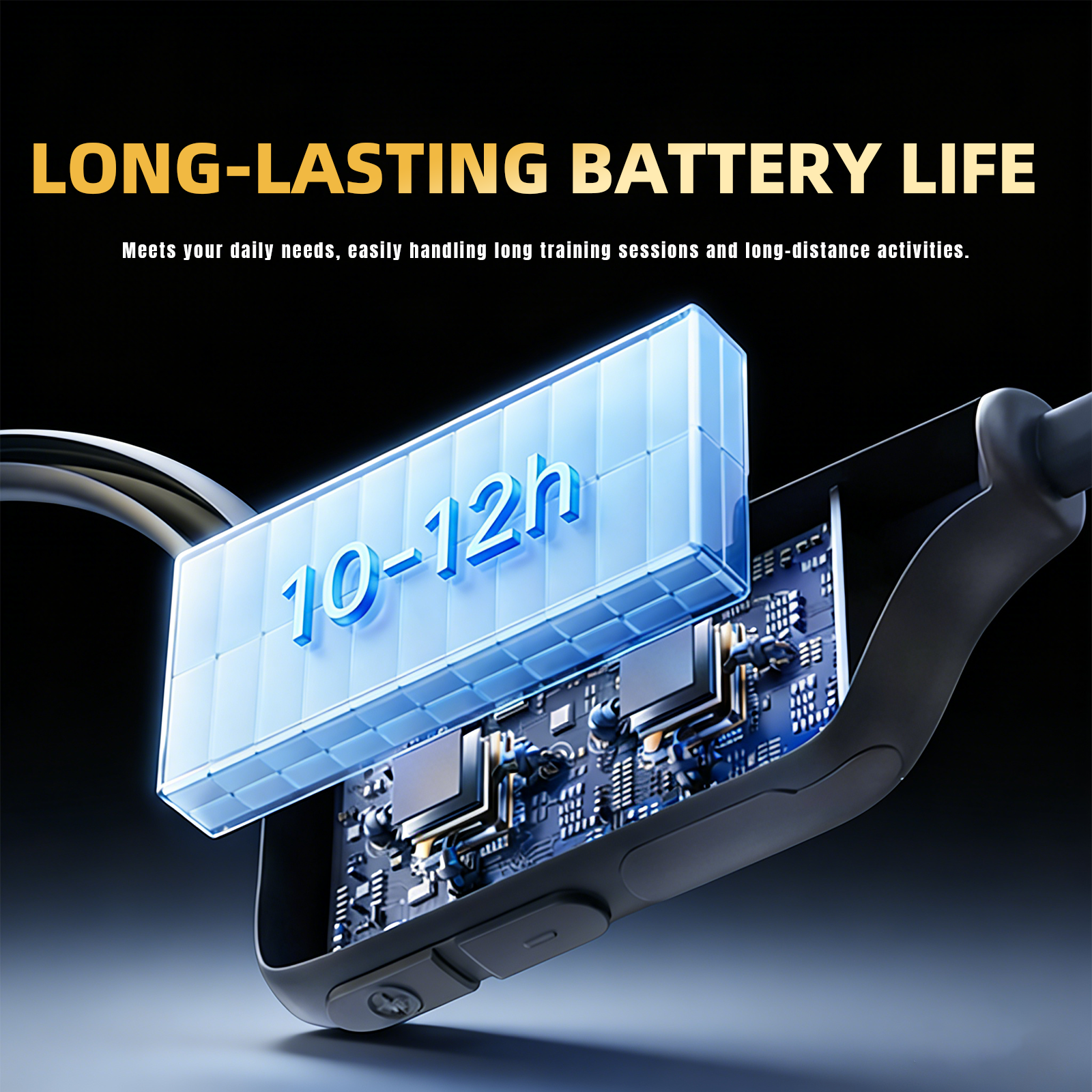 LED Light Open-Ear Bone Conduction Headphones | For Night Sports