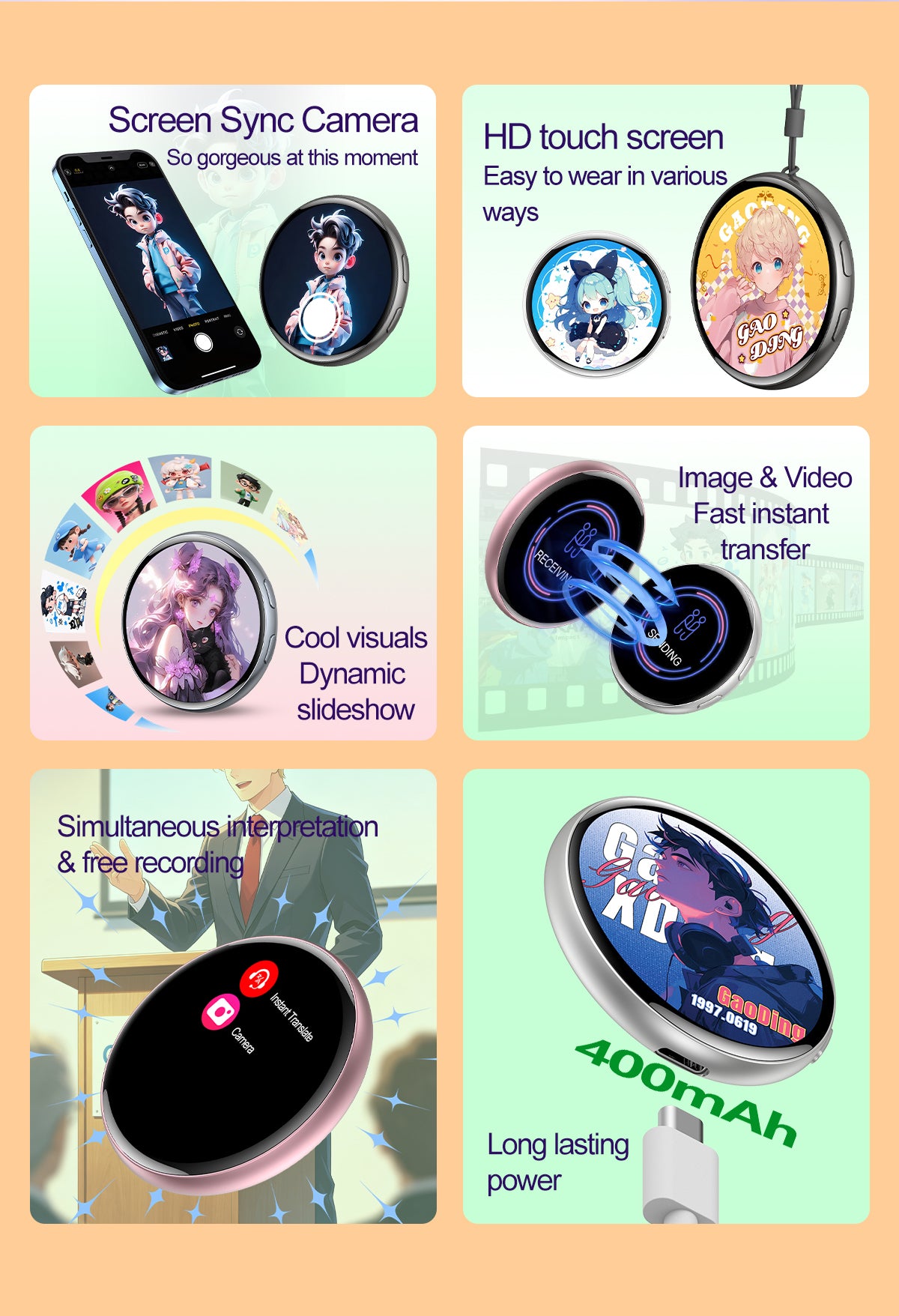 AI Translator Electronic Badge