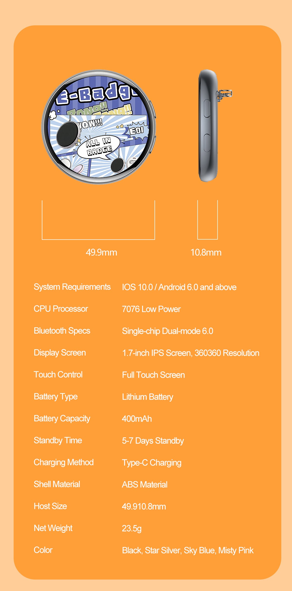 AI Translator Electronic Badge