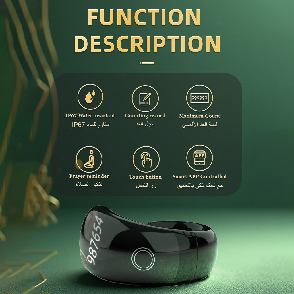 Koepovk Muslim Tasbih Zikr Smart Ring Five in One